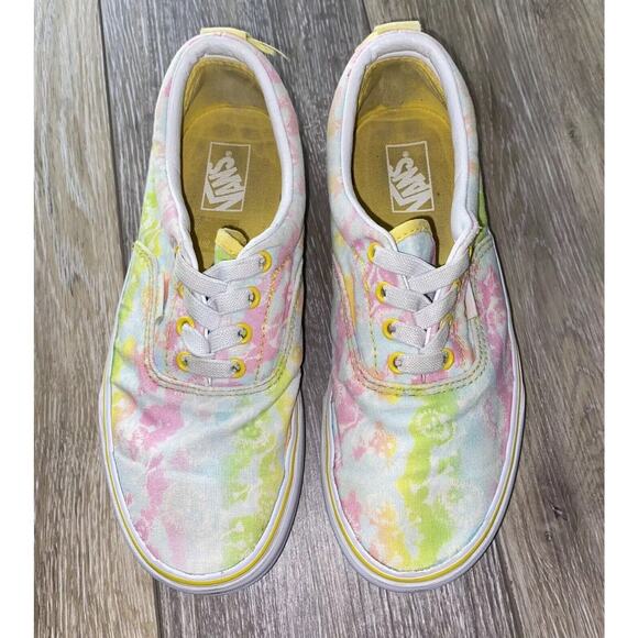 Vans Juniors Youth US Size 4 Elastic Tie Dye Canvas Cyber Yellow Sneaker Shoes - Picture 4 of 11